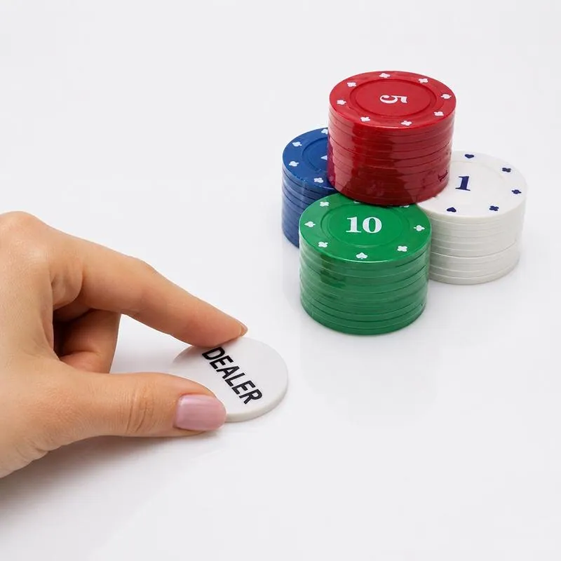 Poker Chips Set 100pc with Dealer Button – image 2