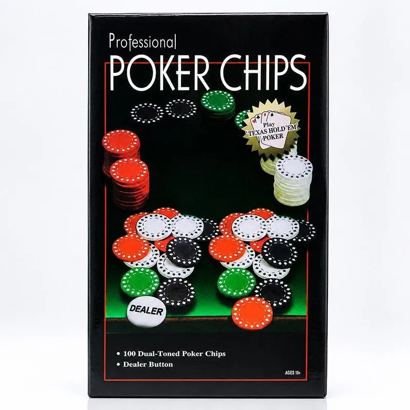 Poker Chips Set 100pc with Dealer Button – image 3
