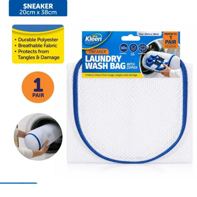 Laundry Delicates Wash Bag for Sneakers with Zipper Premium Double Padded - 20cmØ X 38cm - White – image 3