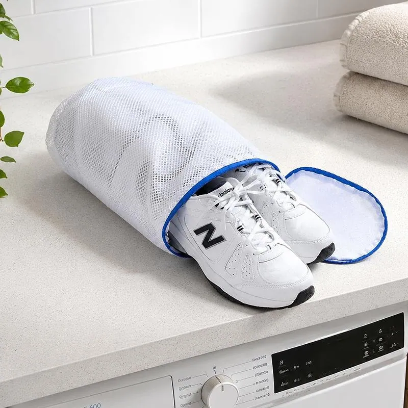 Laundry Delicates Wash Bag for Sneakers with Zipper Premium Double Padded - 20cmØ X 38cm - White – image 2