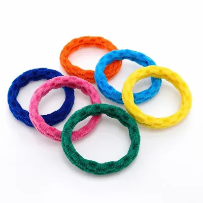 Hair Elastic Ties Ø4cm (Metal Free Fabric) 18pk/Tube - 6 Bright Colour Packs