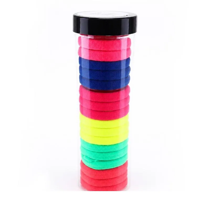 Hair Elastic Ties Ø4cm (Metal Free Fabric) 18pk/Tube - 6 Bright Neon Colour Packs – image 4