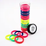 Hair Elastic Ties Ø4cm (Metal Free Fabric) 18pk/Tube - 6 Bright Neon Colour Packs – image 3