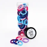 Hair Elastic Ties Ø3cm (Metal Free Fabric) 60pk/Tube -Mixed Colour Packs – image 3