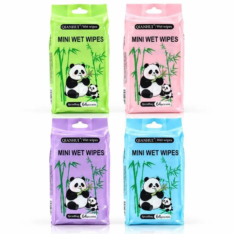 Mini Wet Wipes Unscented 8 Pack 4 Assorted Colours – image 4