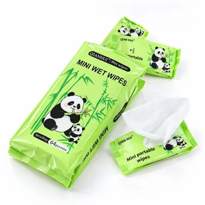 Mini Wet Wipes Unscented 8 Pack 4 Assorted Colours