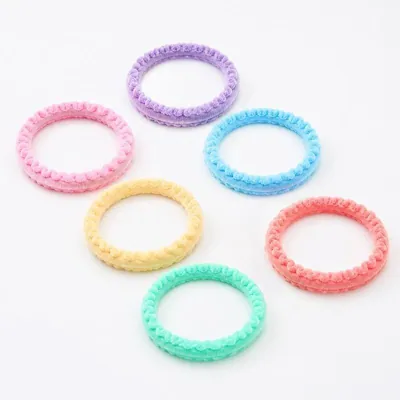 Hair Elastic Ties Ruffled Ø2.5cm 50pk/Tube - Assorted Colour Packs