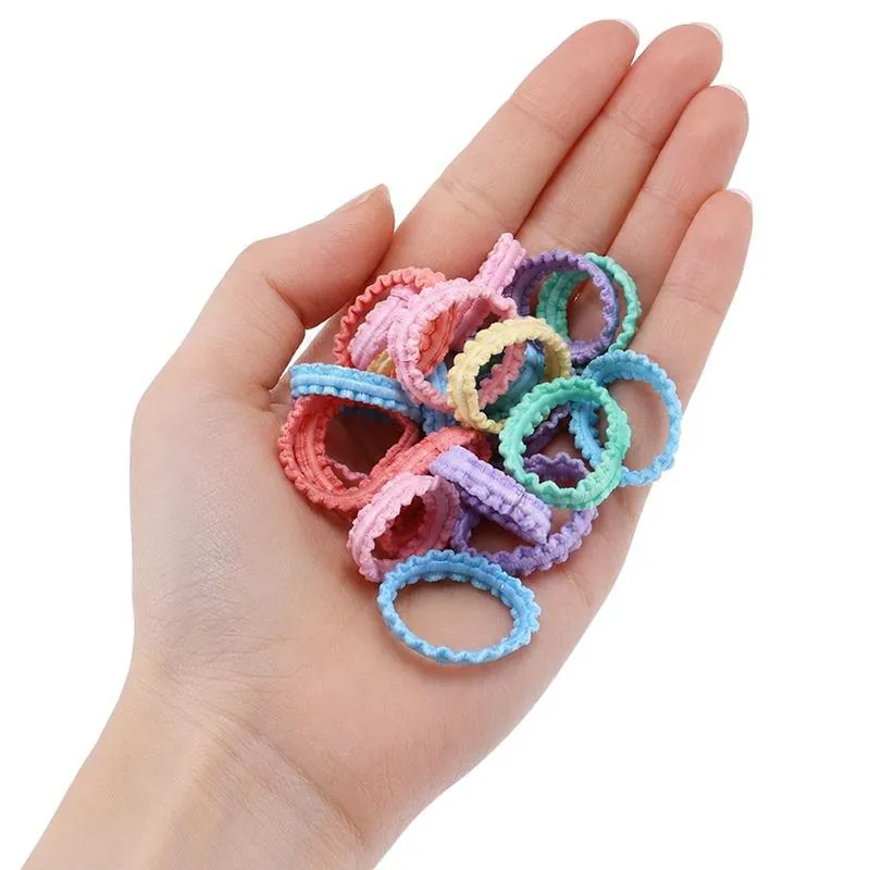 Hair Elastic Ties Ruffled Ø2.5cm 50pk/Tube - Assorted Colour Packs – image 2