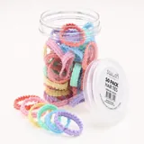 Hair Elastic Ties Ruffled Ø2.5cm 50pk/Tube - Assorted Colour Packs – image 3
