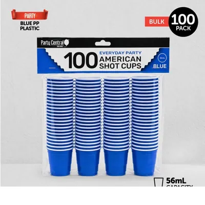 Drinkware & Partyware Shot Cups 56ml 100pk American Blue