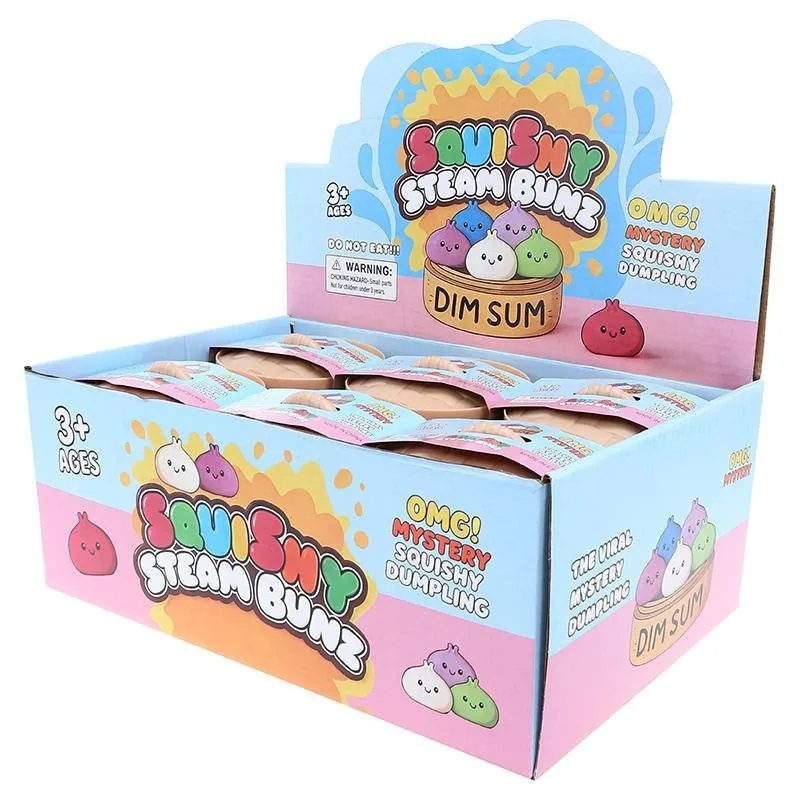 Squishy Squeeze - Dumpling with Steamer Basket - Ø8.5cm - Assorted Colours – image 3
