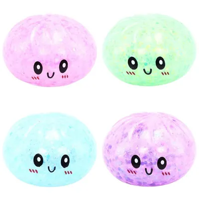 Squishy Squeeze - Dumpling with Steamer Basket - Ø8.5cm - Assorted Glitter Colours