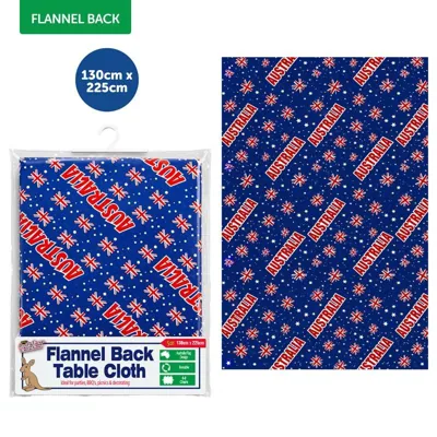 Table Cloth Flannel Backed Australiana 130cm X 225cm