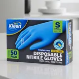 Gloves Powder Free Disposable - Nitrile - Blue - Small 50pk (Length 240mm X Palm Width 85mm X Thickness 0.10mm) – image 2