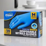 Gloves Powder Free Disposable - Nitrile - Blue - Medium 50pk (Length 240mm X Palm Width 95mm X Thickness 0.10mm) – image 2