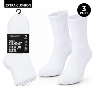 Socks Adult Cushioned Sportswear Crew Socks 3pk White