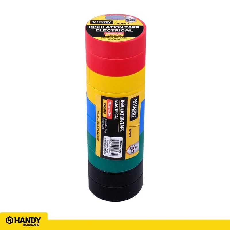 Tape Electrical 5 Assorted Colours (Green, Yellow, Blue, Red & Black) 19mm X 3m 10pk – image 4