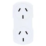Adapter Double (Vertical) White 240V 10A Max Load 2400W – image 1