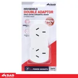 Adapter Double (Horizontal Right Hand) White 240V 10A Max Load 2400W – image 4