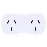Adapter Double (Horizontal Right Hand) White 240V 10A Max Load 2400W – image 1