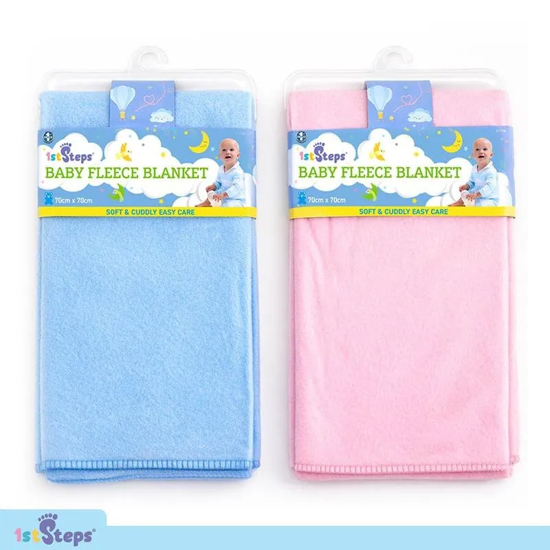 Baby Blanket Polar Fleece 70cm X 70cm Pink & Blue 180gsm – image 4