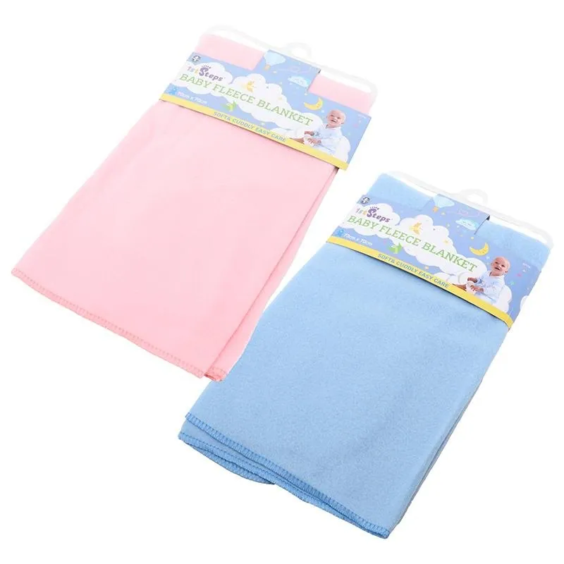 Baby Blanket Polar Fleece 70cm X 70cm Pink & Blue 180gsm – image 3