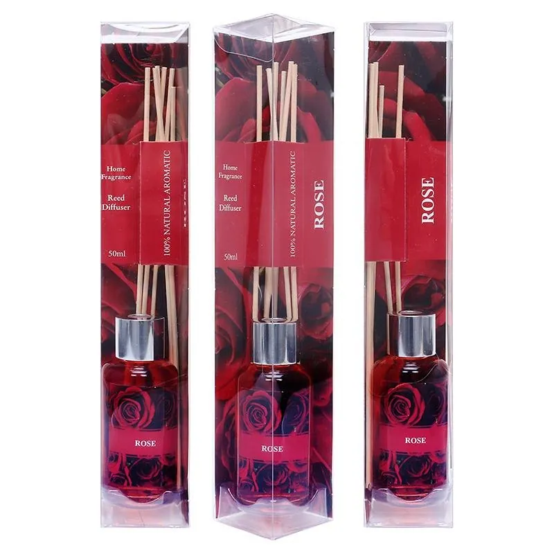Reed Diffuser 50ml Glass Bottle with Cap & Sticks - 8 Assorted Scents - Rose, Ocean Breeze, Vanilla, Lilac, Wild Raspberry, Frangipani, Strawberry, Lavender – image 3