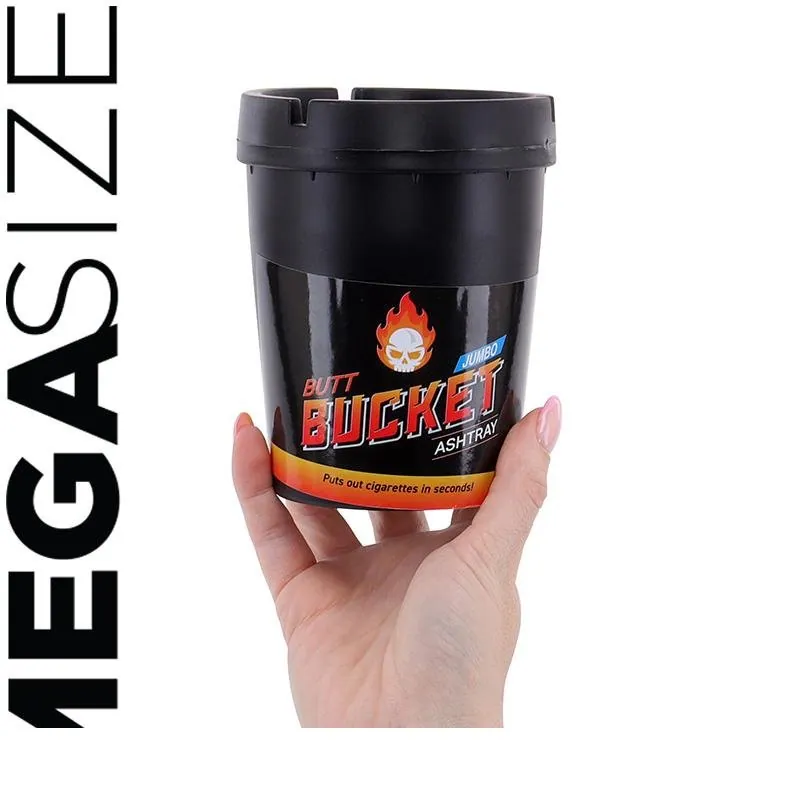 Ashtray Butt Bucket Jumbo with Removable Lid 13cm X 10cm – image 2