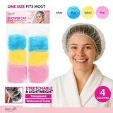 Shower Cap 8pk – Pink, Clear, Blue, Yellow – image 3