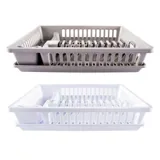 Dish Drying Rack with Tray 47cm X 36cm X 10cm - Assorted White & Grey – image 4