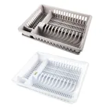 Dish Drying Rack with Tray 47cm X 36cm X 10cm - Assorted White & Grey – image 3