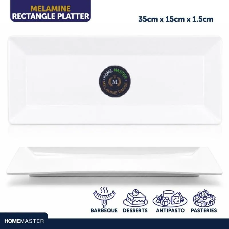 Melamine Platter Tray Rectangular 35cm X 15cm X 1.5cm - White – image 4