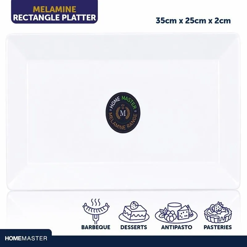 Melamine Platter Tray Rectangular 35cm X 25cm X 2cm - White – image 4
