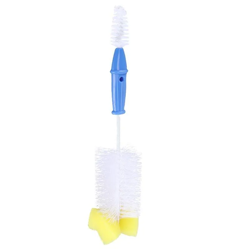 Baby Bottle & Teat Brush 2 in1 26cm X 5.5cm Pink, Blue & White – image 2