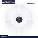 Melamine Platter Tray with 5 Section Divider Round Ø28cm X 3cm(h) - White – image 4