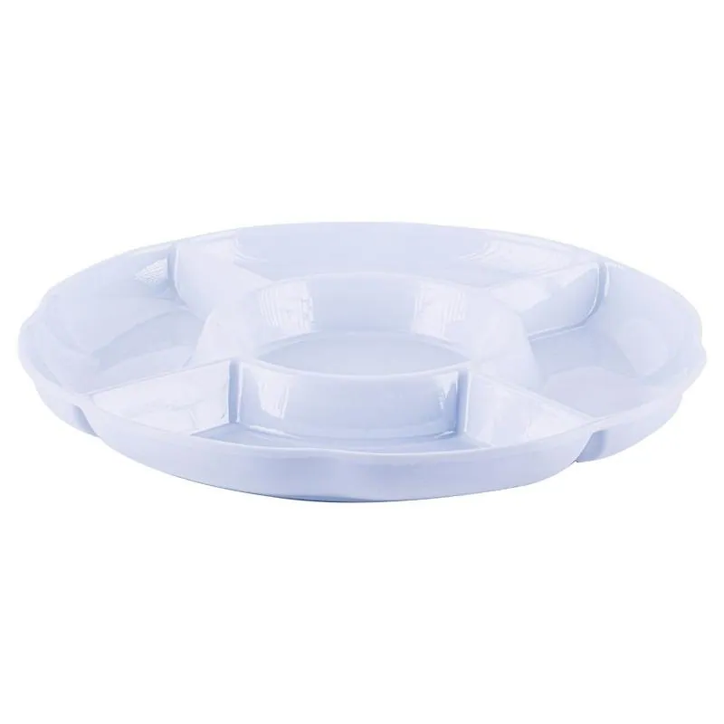 Melamine Platter Tray with 5 Section Divider Round Ø28cm X 3cm(h) - White – image 2