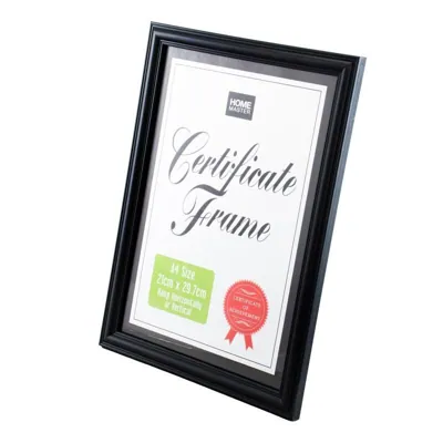 Frame Certificate A4 Black 21cm X 29.7cm