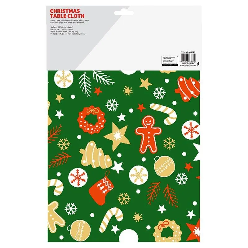 Table Cloth Flannel Backed Christmas 130cm X 225cm 4 Assorted Designs – image 2