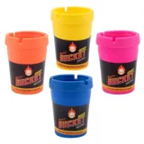 Ashtray Butt Bucket with Removable Lid 11cm X 8cm - Assorted Colours – image 1