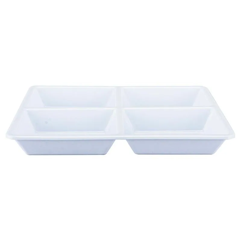 Melamine Platter Tray with 4 Section Divider Square 21cm X 2.5cm - White – image 2