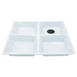 Melamine Platter Tray with 4 Section Divider Square 21cm X 2.5cm - White – image 3