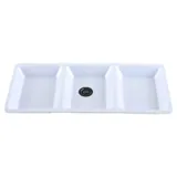 Melamine Platter Tray with 3 Section Divider Rectangular 33.5cm X 15.5cm X 2.5cm- White – image 3