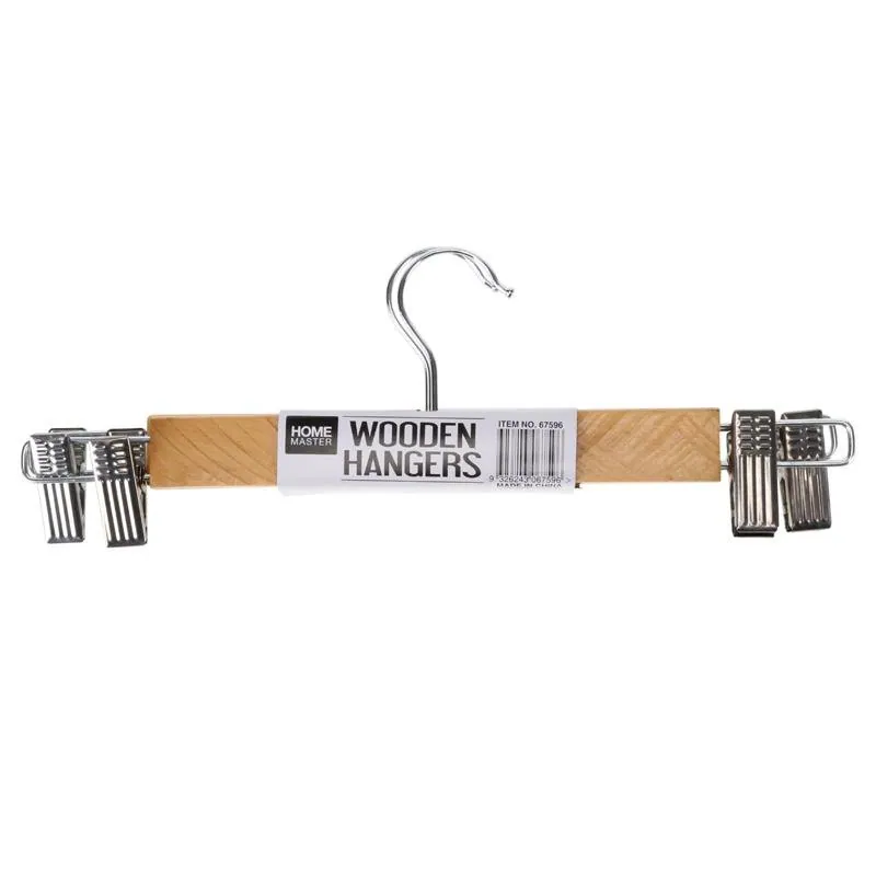 Coat Hanger Wooden with Clips 2pk – image 3