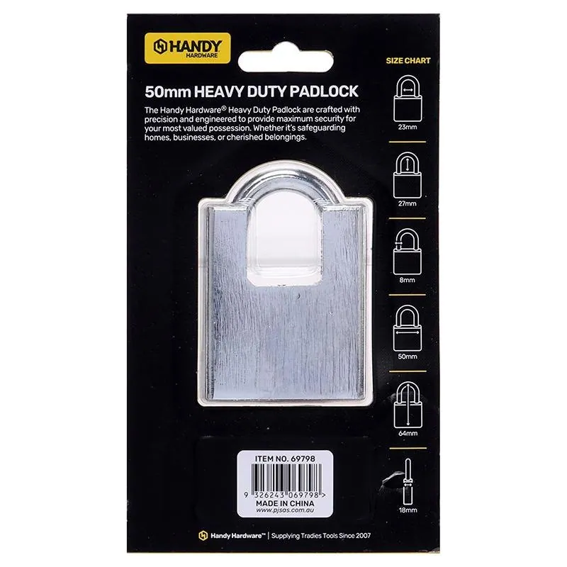 Padlock Heavy Duty 50mm Includes 4 Keys 1pk – image 3