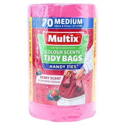 Multix Colour Scents Tidy Bags Medium Berry 70pk 27l