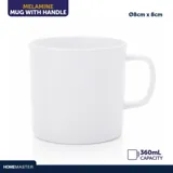 Melamine Mug with Handle 360ml Ø8cm X 8cm - White – image 4