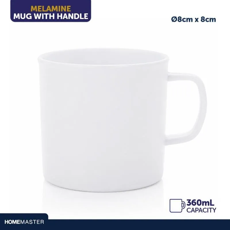 Melamine Mug with Handle 360ml Ø8cm X 8cm - White – image 4