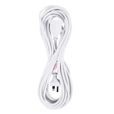 Extension Lead 5 Metre White 240V 10A Max Load 2400W
