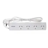 Power Board 4 Outlets 1 Metre Cord White 240V 10A Max Load 2400W – image 1