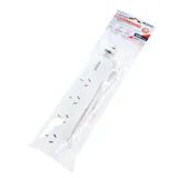 Power Board 4 Outlets 1 Metre Cord White 240V 10A Max Load 2400W – image 3